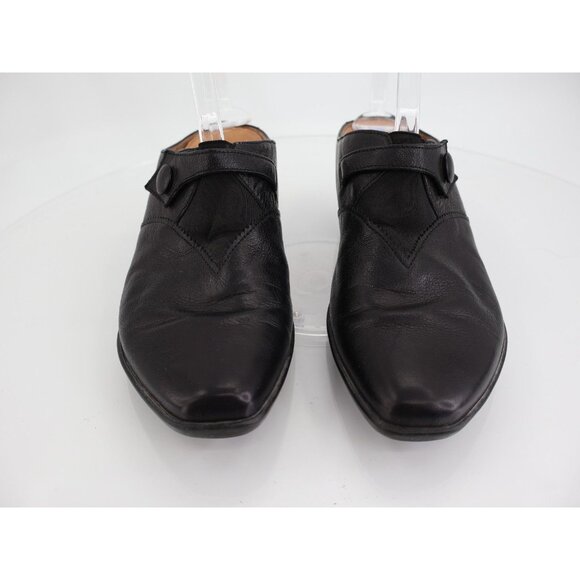 Think! Black Leather Mules Comfort Slip On Clog Shoe Womens 40 9 Comfort - Picture 4 of 12